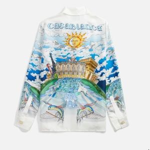 Casablanca Le Vol Ideal Silk Long Sleeve Shirt